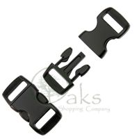 Compact Paracord Buckles - Black (3/8) "