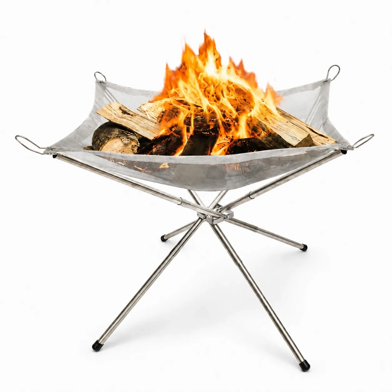 Folding Stainless Steel Fire Pit – Compact Bushcraft Fire Bowl