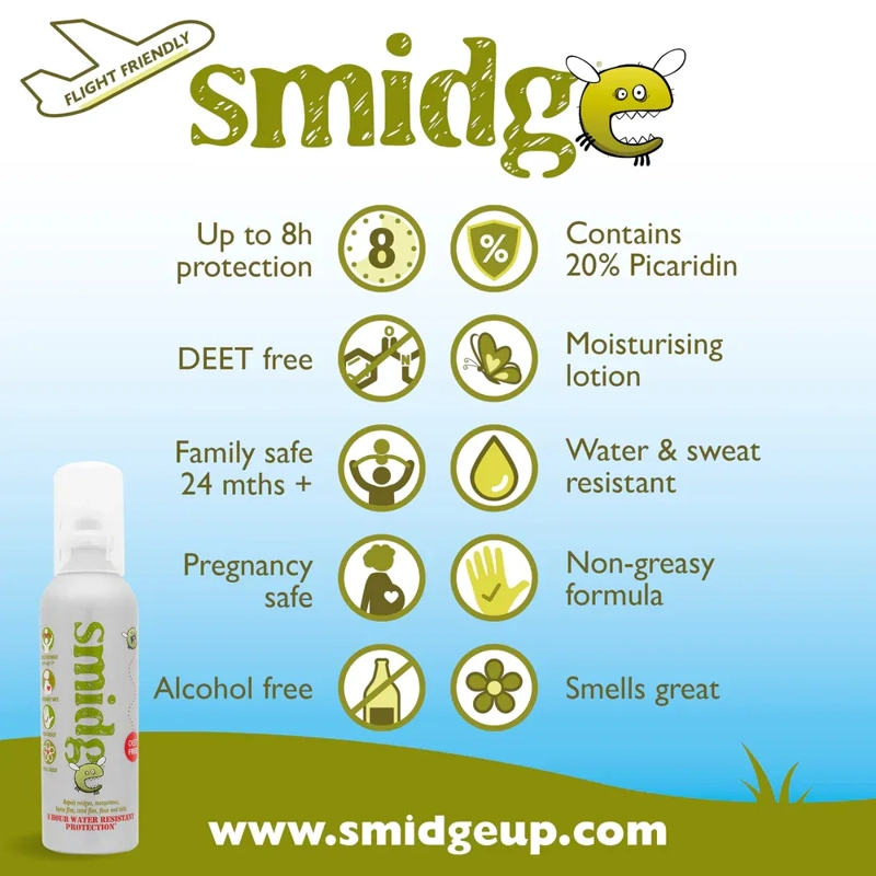 Smidge Tick & Midge Repellent Spray 75ml – DEET-Free Bushcraft Insect Repellent