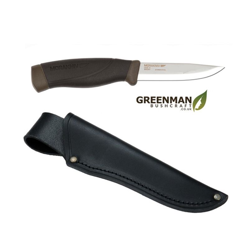 Mora Companion Heavy Duty MG Bushcraft Training Knife - Black Leather Sheath