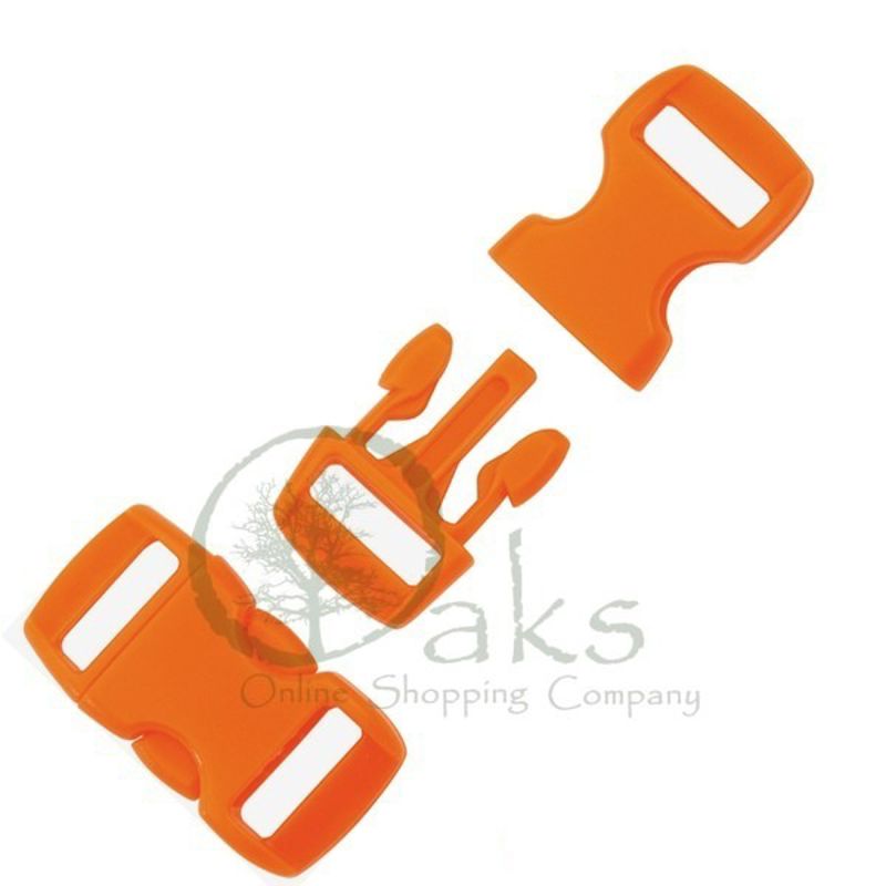 Compact Paracord Buckles - Orange (3/8) "