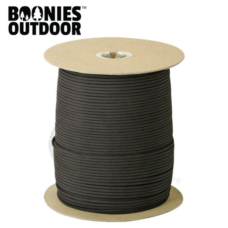 Genuine 550 Paracord - Black - 1000ft Reel